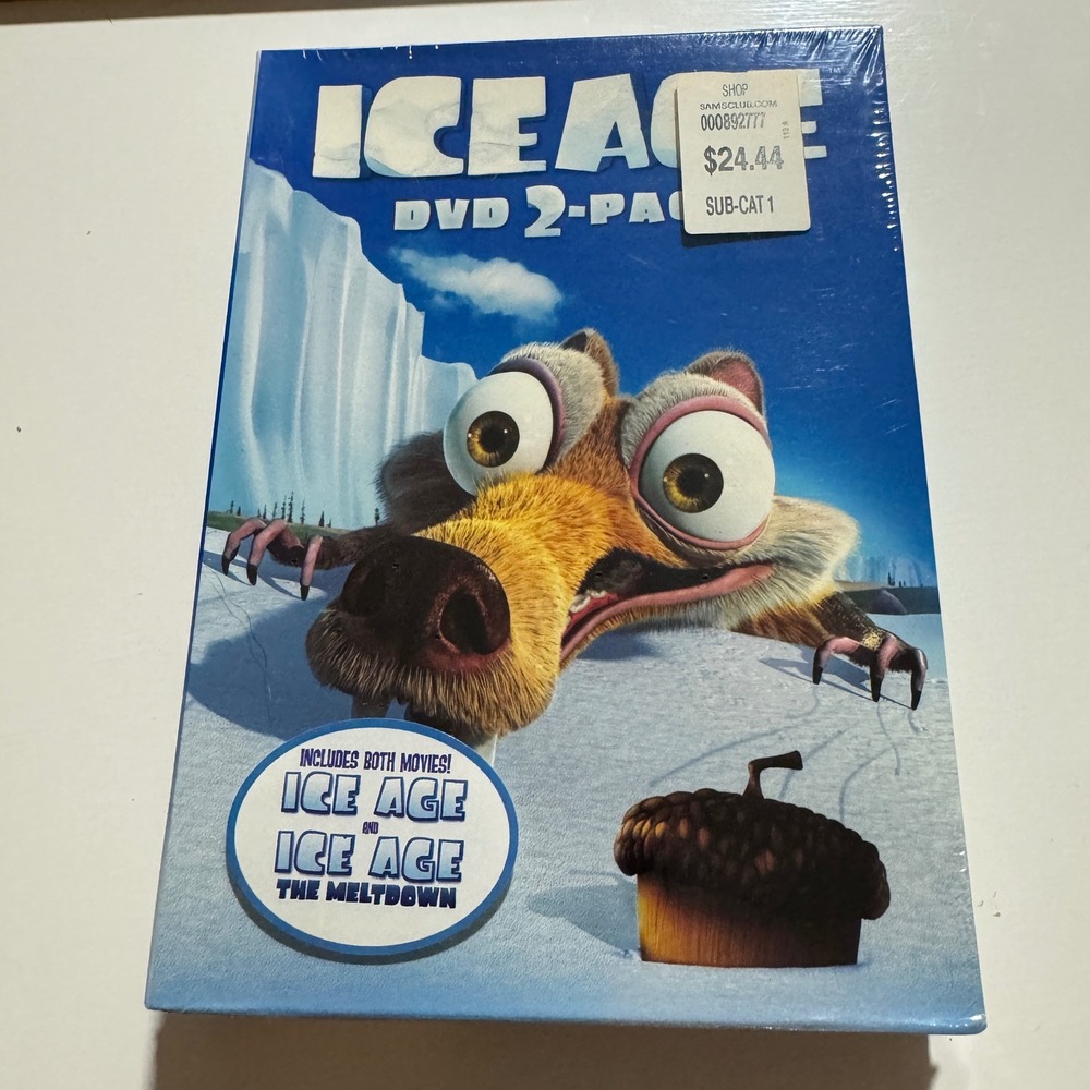 Ice Age 2-Pack Ice Age & The Meltdown DVD Kids Blue Animated Scrat Short New